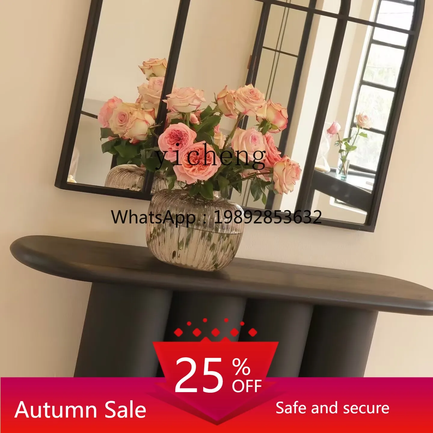 

French Style Home Entryway Table Minimalist Hallway Wall-Mounted Ultra-Narrow High-End Entryway Console