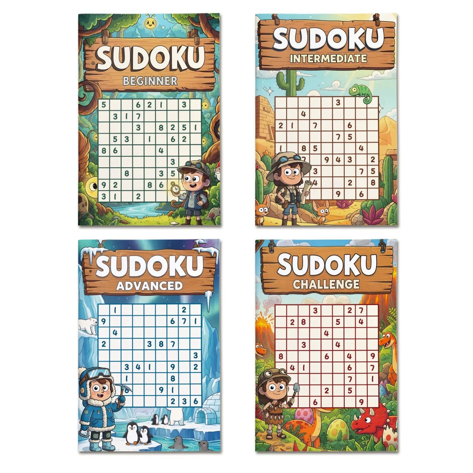 Kids Early Education Sudoku Puzzle Book, Brain Teaser Logic Game Workbook, Number Reasoning Training Book for Toddlers