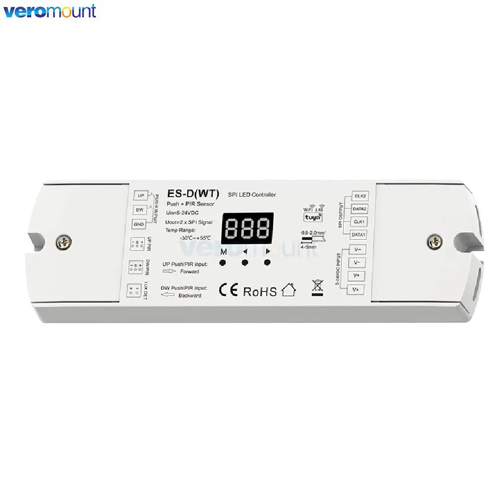 DC5V-24V Dual PIR Sensor Dual Push Button SPI Treppenlicht Controller ES-D ES-DP RF WiFi Version für Pixel RGB/Weiß LED Streifen