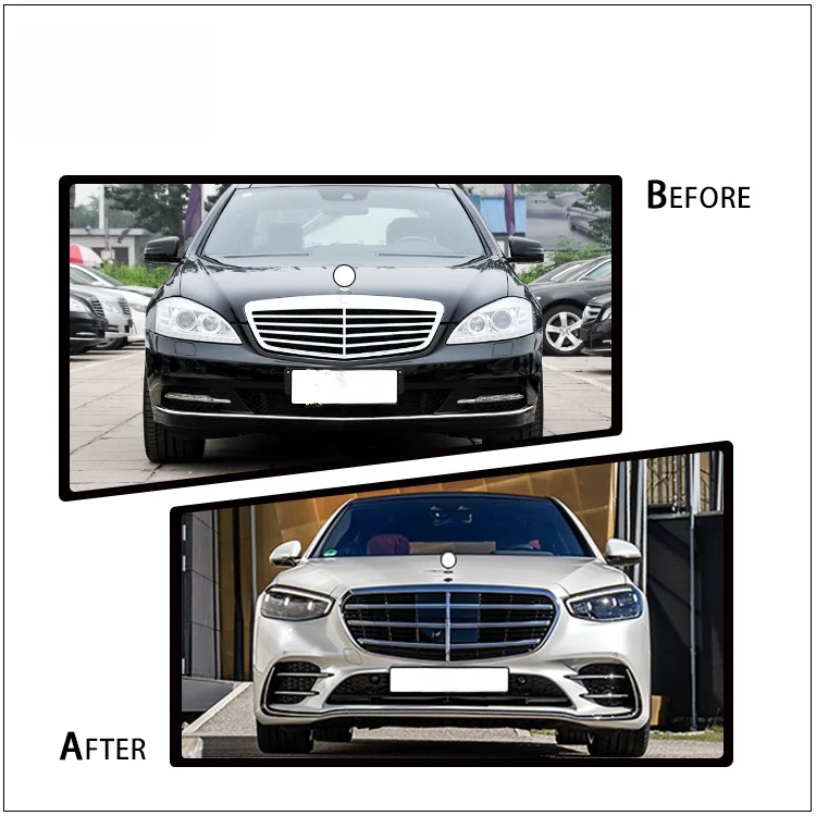 Grille exhaust tips rear diffuser front bumper side skirts bodykit for BENZ W221 2006-2013 Upgrade to W223 S450 2021+