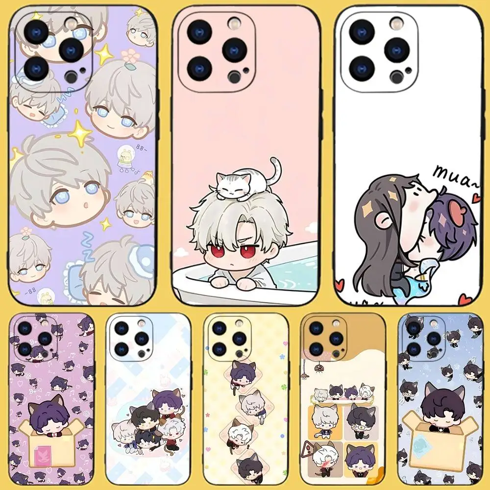 حافظة هاتف L-Love and Deepspace لهاتف iPhone 17,16,15,14,13,12,11,Pro,Max,Plus,X,XS,SE4,E,Mini,Soft Black Case #1