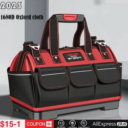 Bolsa de herramientas de tela Oxford 2023 1680D, llave de electricista profesional, bolsa de herramientas de almacenamiento organizadora multifunción de trabajo impermeable