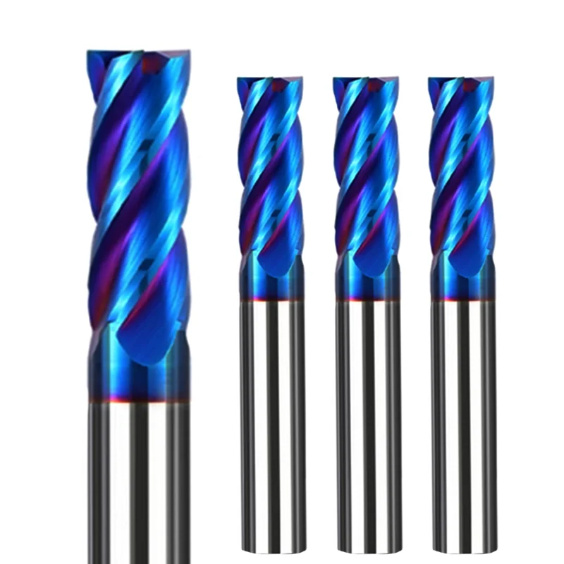 HRC65 Legierung Hartmetall-schaftfräser 4 6 8 10 12 14 16 18 20mm 4 Flöte Wolfram stahl Fräser CNC Bearbeitung Werkzeuge Platz Router Bit