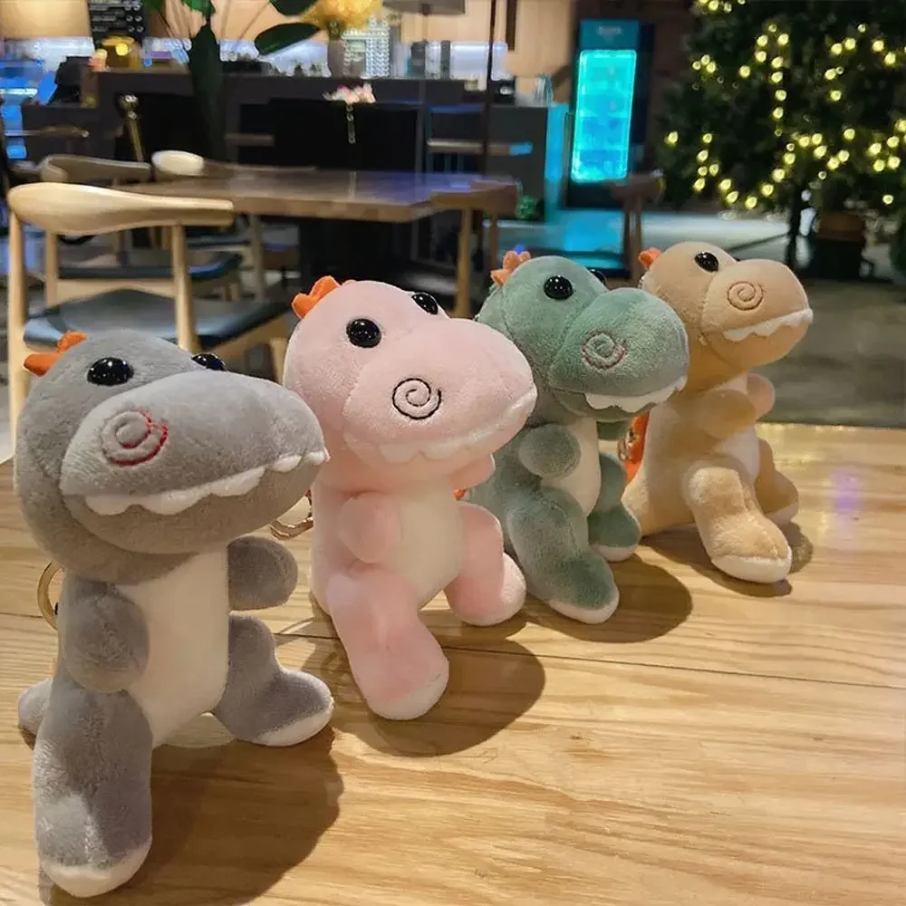 Llavero colgante de dinosaurio de peluche para bolso de muñeca, accesorios de bolsa Kawaii para niña, lindo regalo para pareja