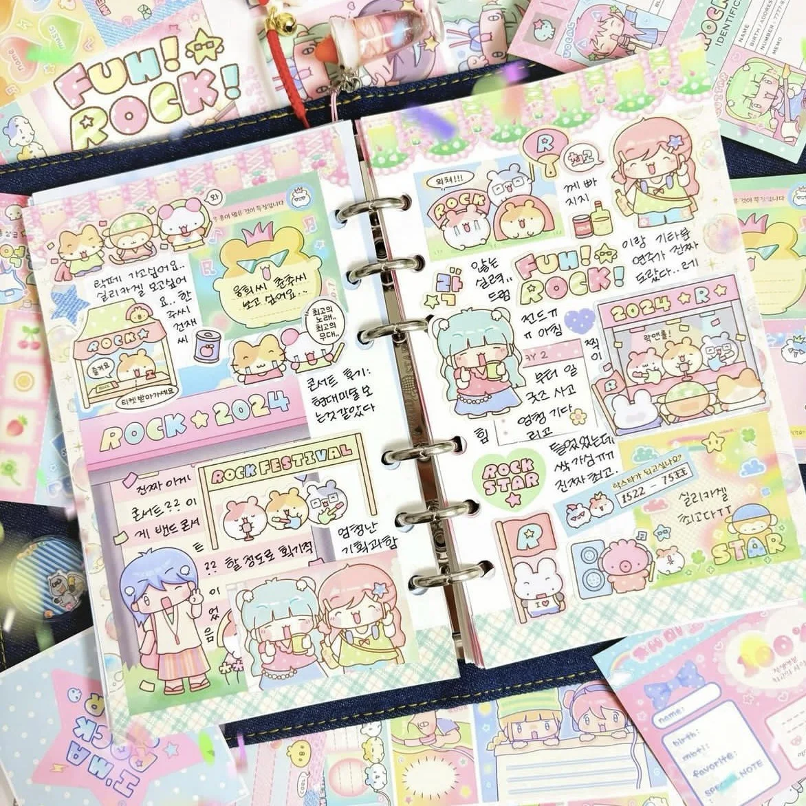 Cute Cartoon Girl Animal Account Sticker Ins Korean Guka DIY Creative Sticker