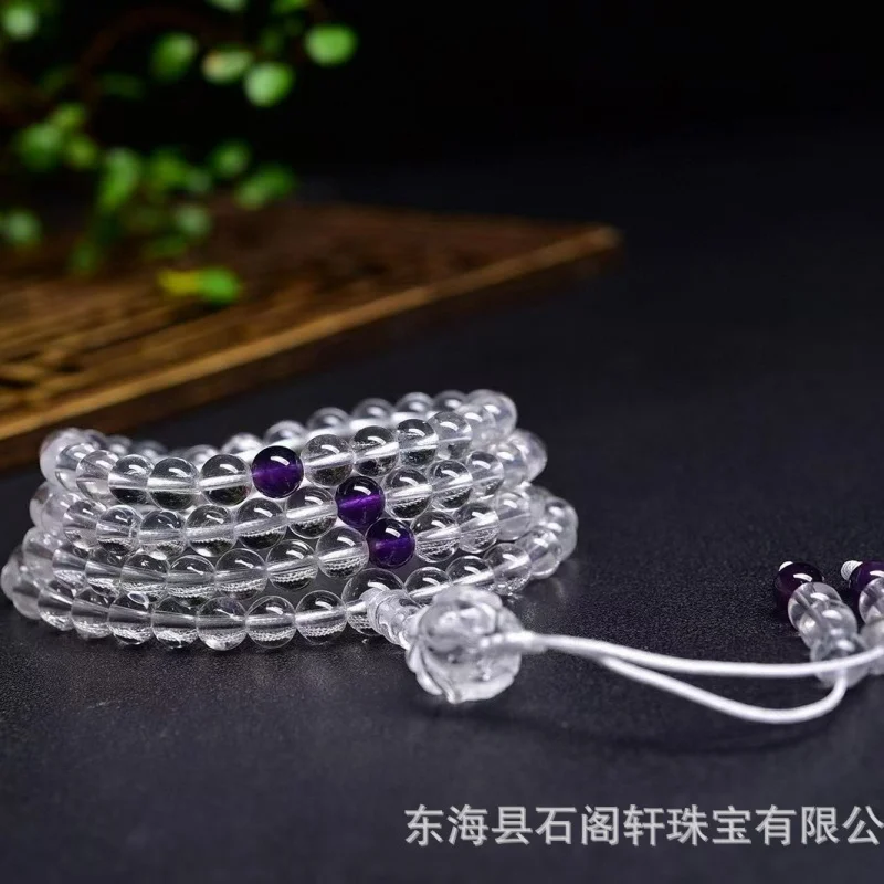 

Натуральный белый браслет из буддийских молитвенных бусин 108, подвеска на руку, три мультиколо