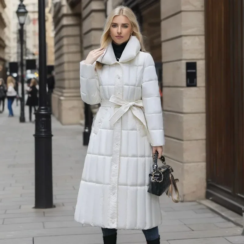 Chaqueta larga impermeable para mujer, Parka holgada con cremallera, abrigo de algodón grueso, ropa de abrigo cálida, invierno, 2024