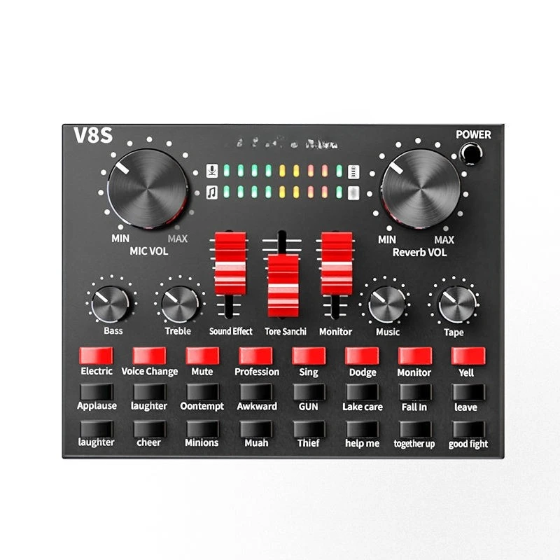 

V8S sound card live broadcast Karaoke computer mobile phone universal studio equipment music microphone recording