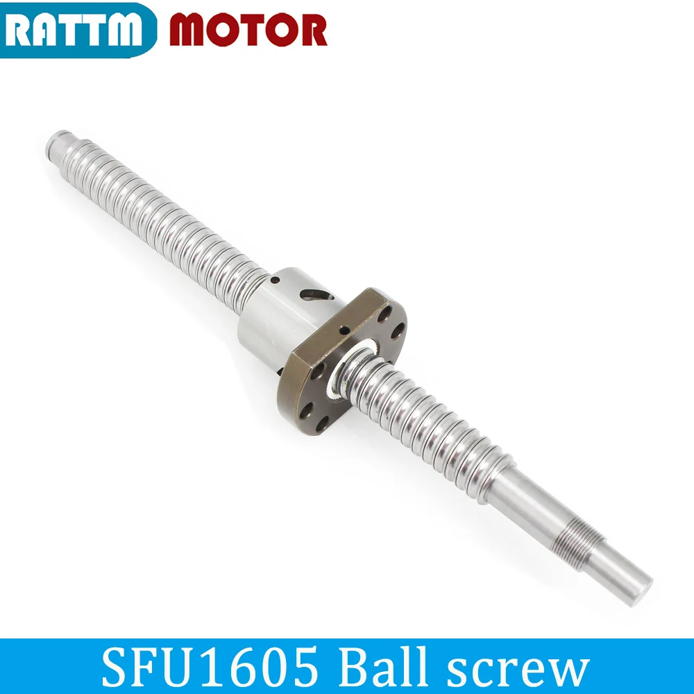 CNC Part Ballscrew SFU1605 200 300 350 400 500 600 800 1000mm Ball Screw C7 1605 flange single Ball nut RM1605 End Machined