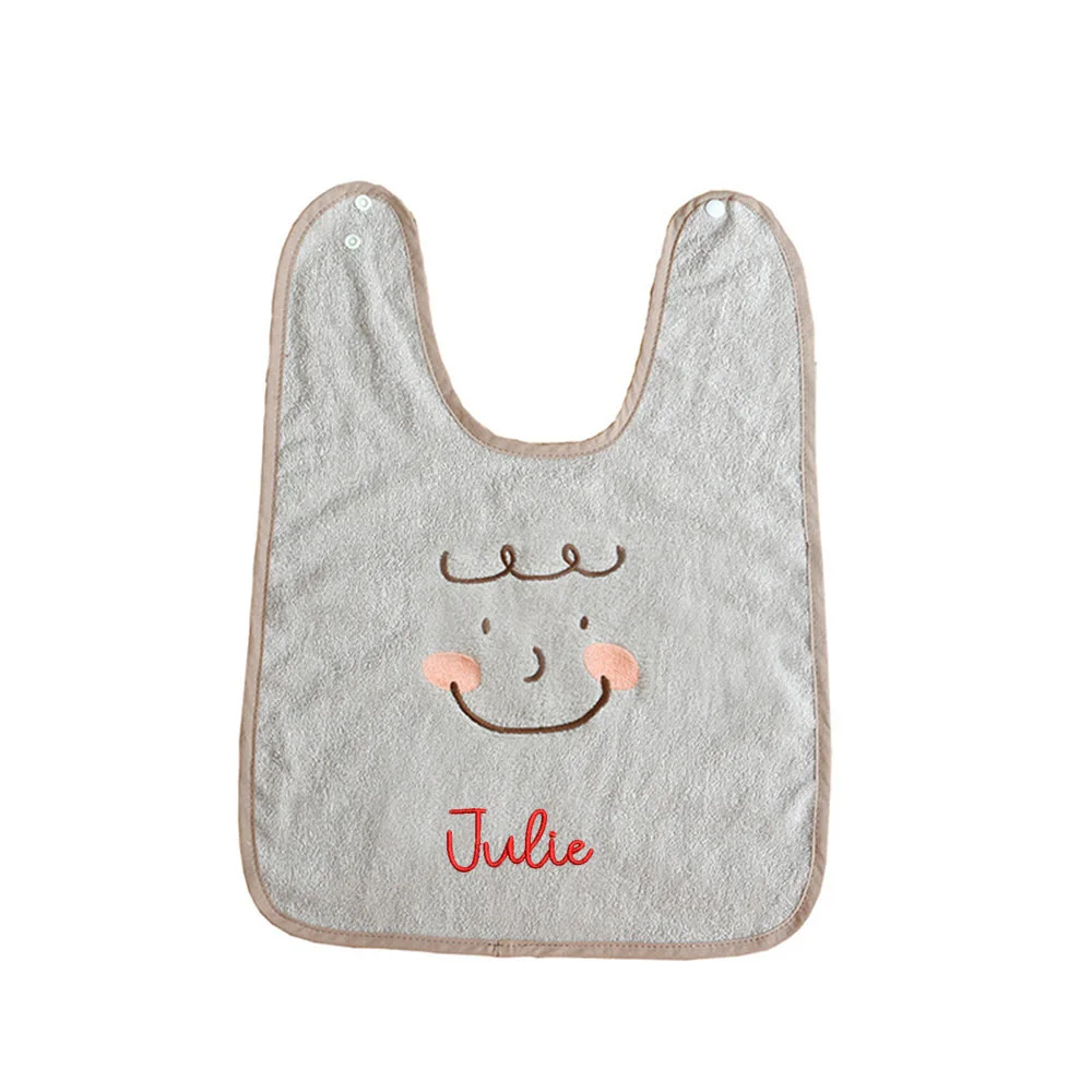 Personalized Name Children's Face Washing Bib Multifunctional Towel for 1-3 Years Old Kids Embroidered Name Baby Shower Gifts