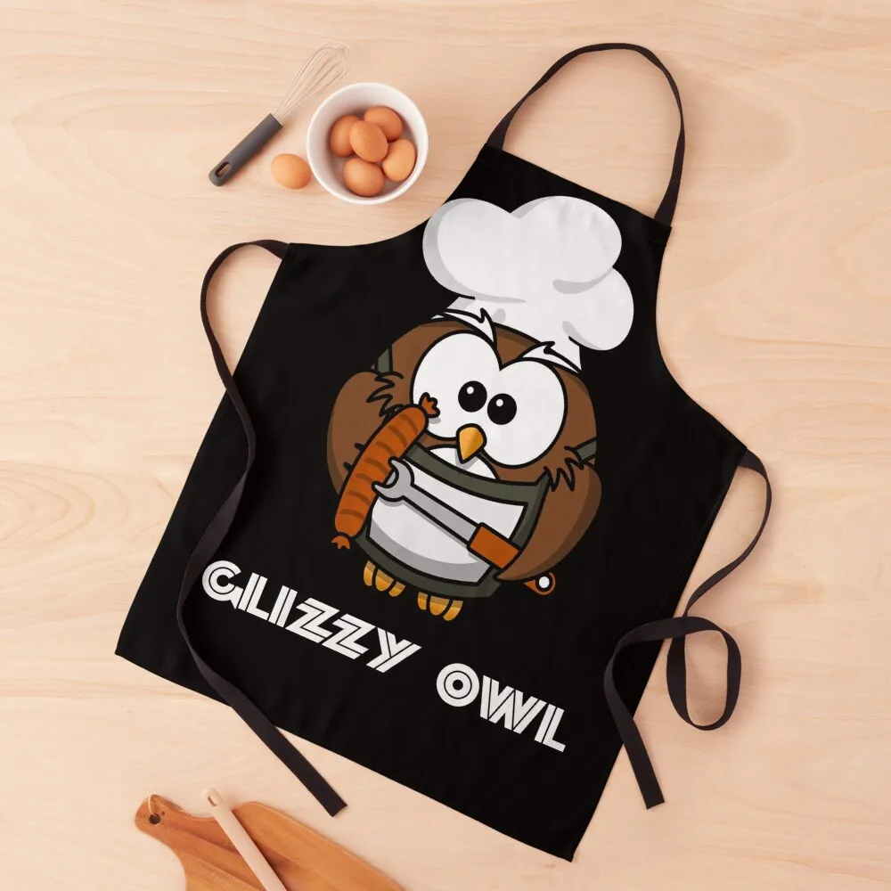 

Glizzy Gobbler Owl Apron man chef uniform cleanings Children'S for women with pocket Apron