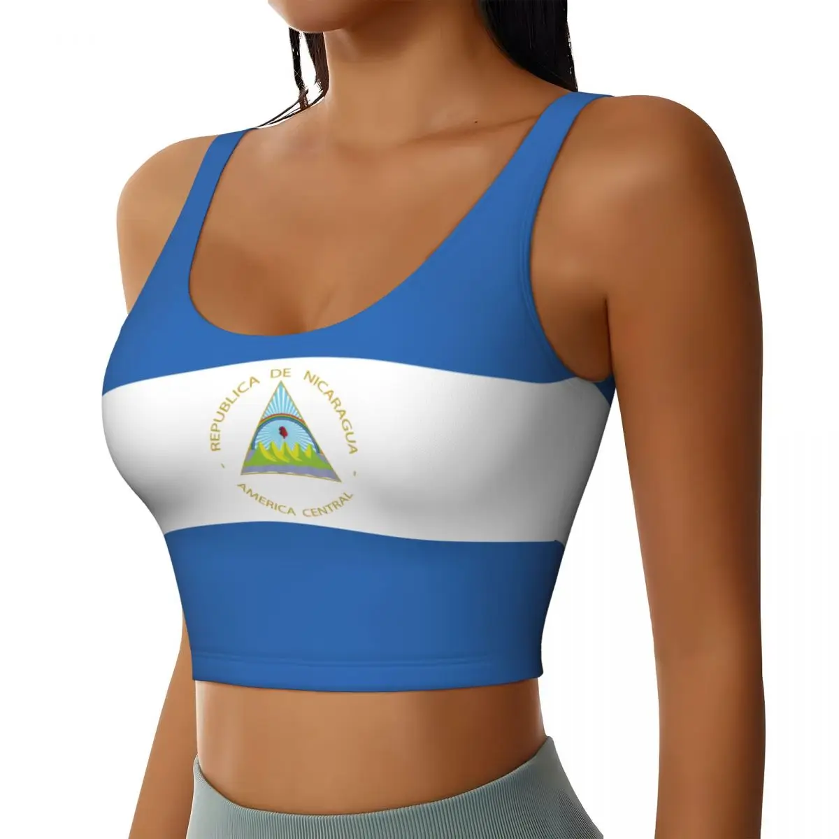 Sports Bra Women Running Yoga Clothes Vest Nicaragua Flag Gathering Fitness Vest