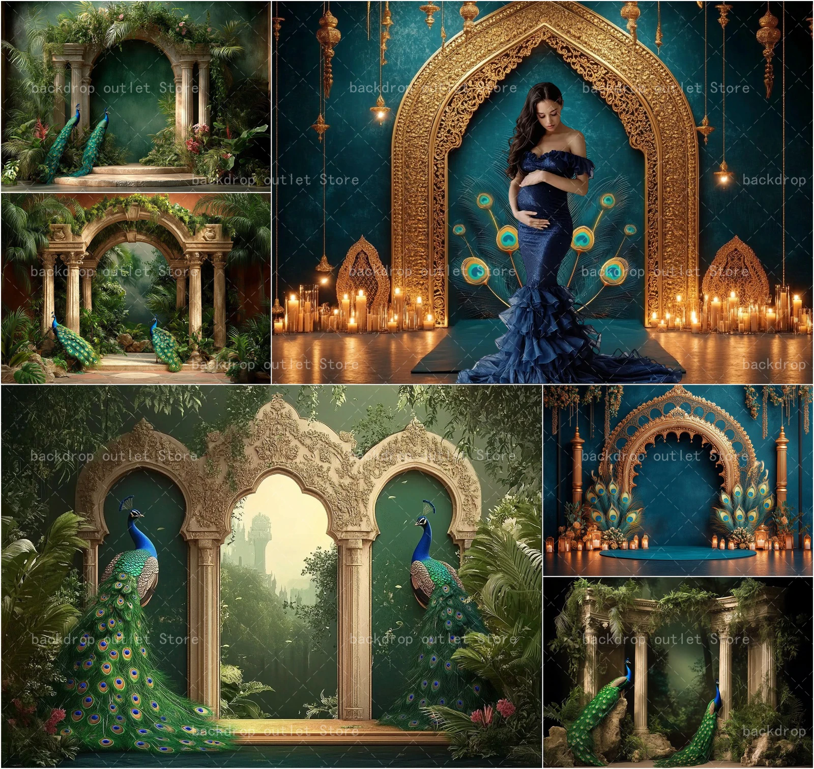 Mehofond Eid Mubarak Photography Backdrop Medieval Palace Mosque Temple Religious Arch Architecture Festival Portrait Background