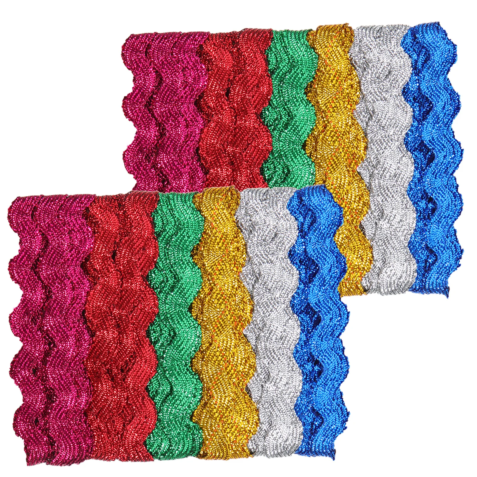 

2PCS Wavy Trim Ribbon Decorative Embroidery Fringe DIY Craft Clothes Wave Bending Edge Trims Long Water Band Elastic