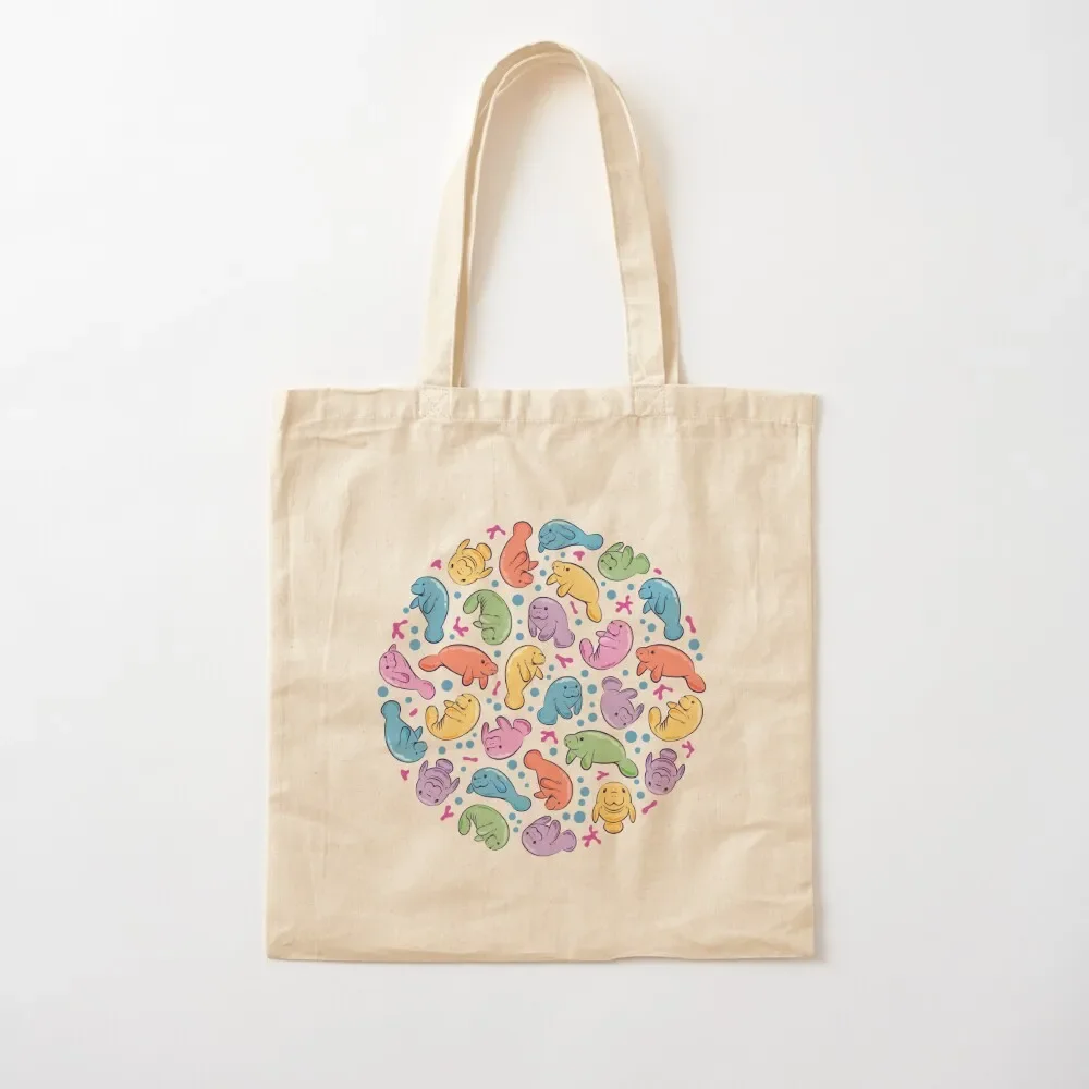 

Cute Manatee Pattern - Colorful Underwater Pattern Tote Bag reusable grocery bags reusable shopping bag Cloth bags Tote Bag