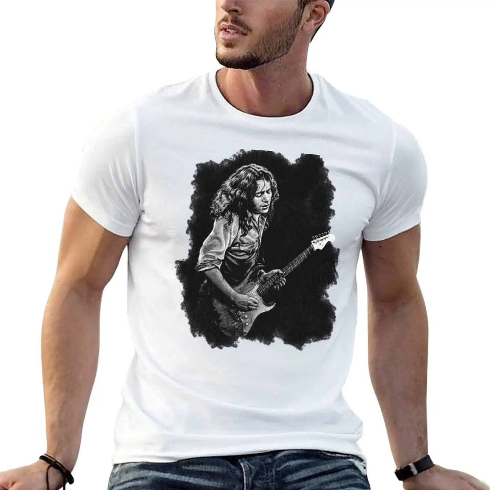 Rory Gallagher drawing T-Shirt Quick Dry Outdoor Sports T-Shirt