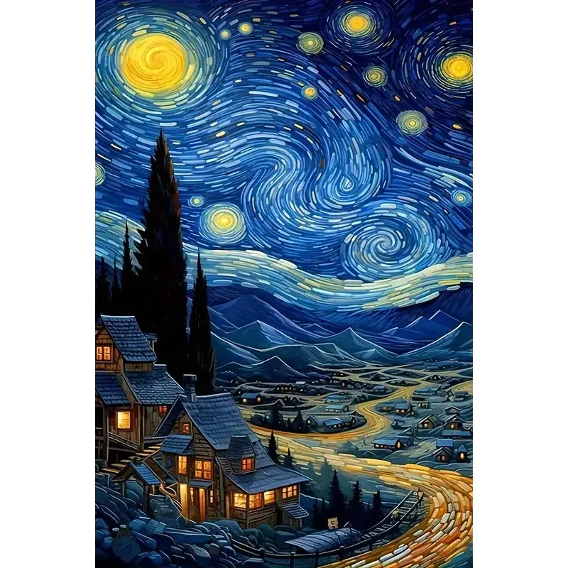 Sternenhimmel-Diamant-Malerei-Set für den Landschaft, DIY-Diamant-Heimdekorations-Malset für Erwachsene, rahmenloses Kunsthandwerk für Erwachsene