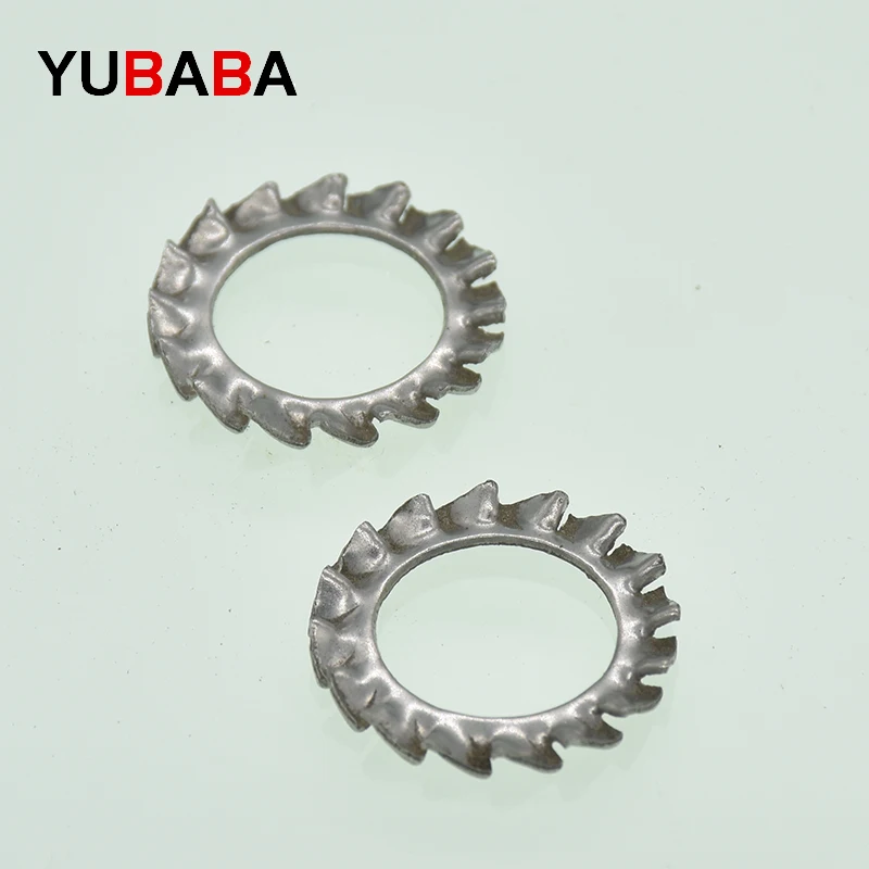 DIN6798A M2.5 M3 M4 M5 M6 M8 M10 M12 M14 M16 M18 M20 304 Thép Không Gỉ Máy Giặt Bên Ngoài Răng Gasket răng cưa Khóa Máy Giặt