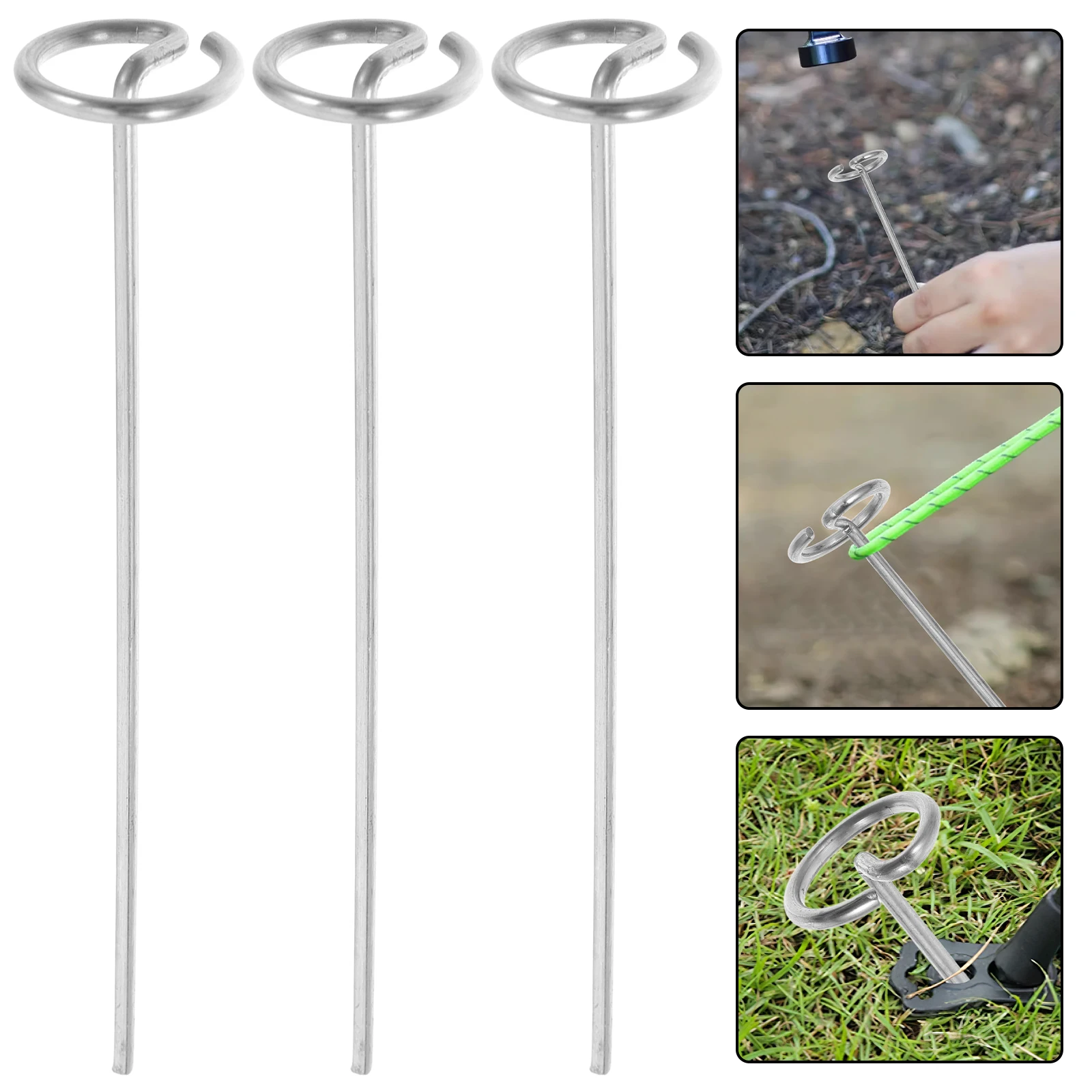 

20pcs Metal Heavy Duty Landscape Pins Ground Stakes For Beach Tent Canopy Yard Gardening Lawn Staples Reusable