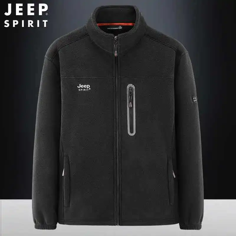 

Jeep Spirit 2026 new high-quality jacket, equipped with cradle fleece, suitable for men's casual stand collar, autumn and winter