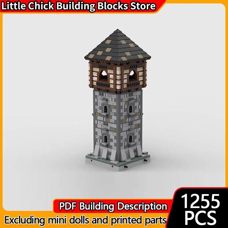 

Medieval Castle Model MOC Building Bricks Corner Tower With Roof Modular Technology Children Holiday Gifts Assemble Toys Suit