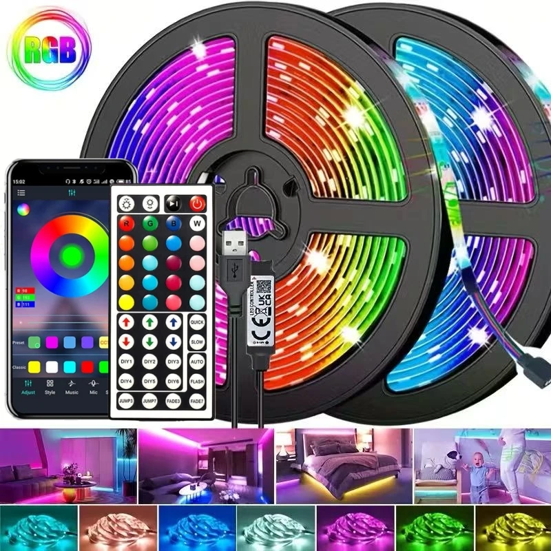 LTG-GEE RGB LED Strip Lights Music Sync USB 5V Remote Control Led Ribbon Flexible Lamp For Room Party TV Desk Bedroom Decoration