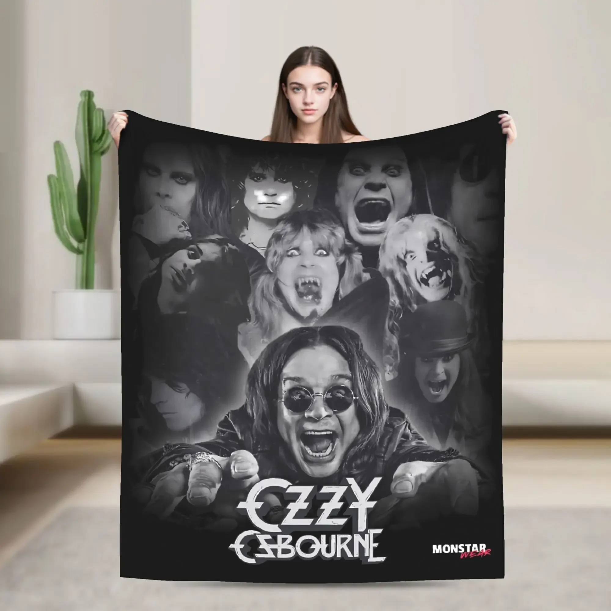 Ozzy Osbourne Black Sabbath Legendäre Flanell-Überwurfdecke, ultrawarmes Couchbett, dekorativer Bezug