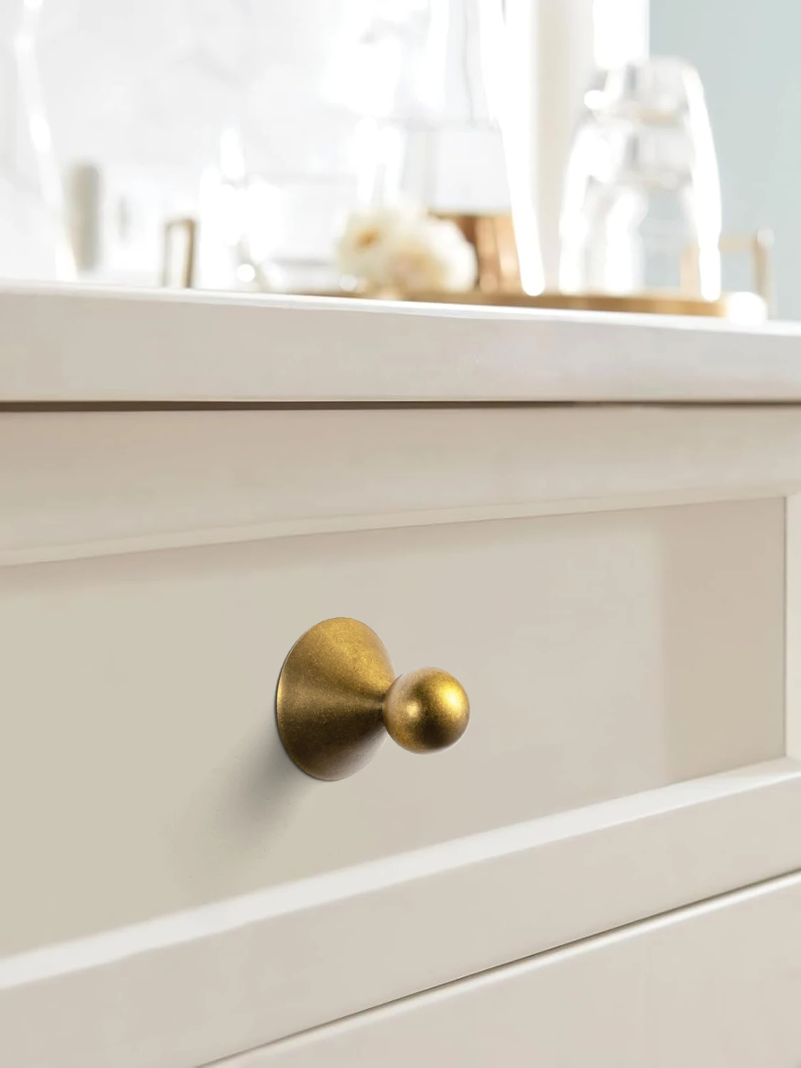 Goo-Ki Champagne Bronze Knobs for Cabinet Drawer & Dresser Kitchen Zinc Alloy Cabinet Handles and Pulls for Furniture Hardware 3