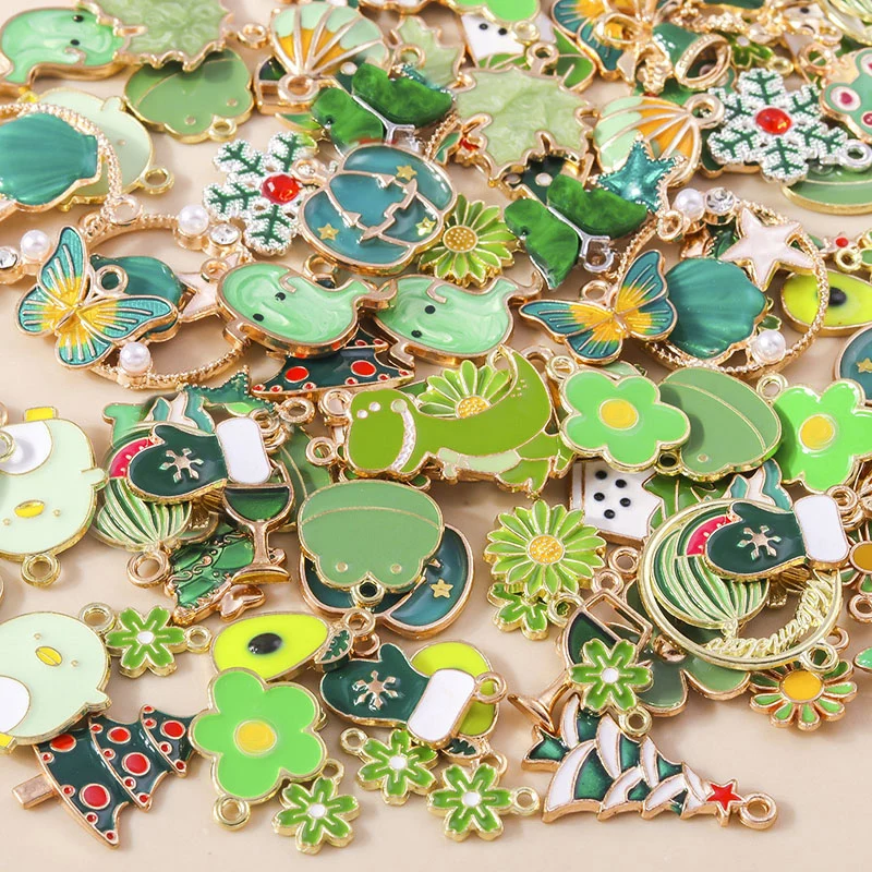 Leslie Mixed 10 Stück niedliche Anhänger, Emaille-Tier- und Blumen-Charms für DIY-Schmuck, handgefertigte Armbänder, Ohrringe, Halsketten, Großhandel – Detail 3