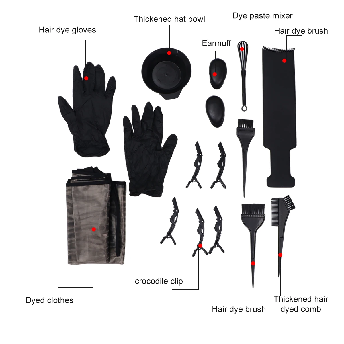 

Hair Dyeing Kit Hair Brush Dyeing Earmuff Barbershop Accessories Hair-dyeing Set