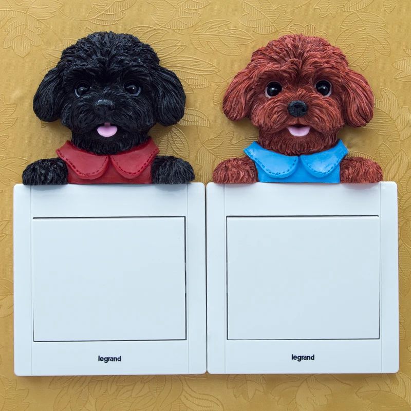 Wall switch decoration, electric lamp socket panel protective sleeve, modern simple dog, creative shelter for home use