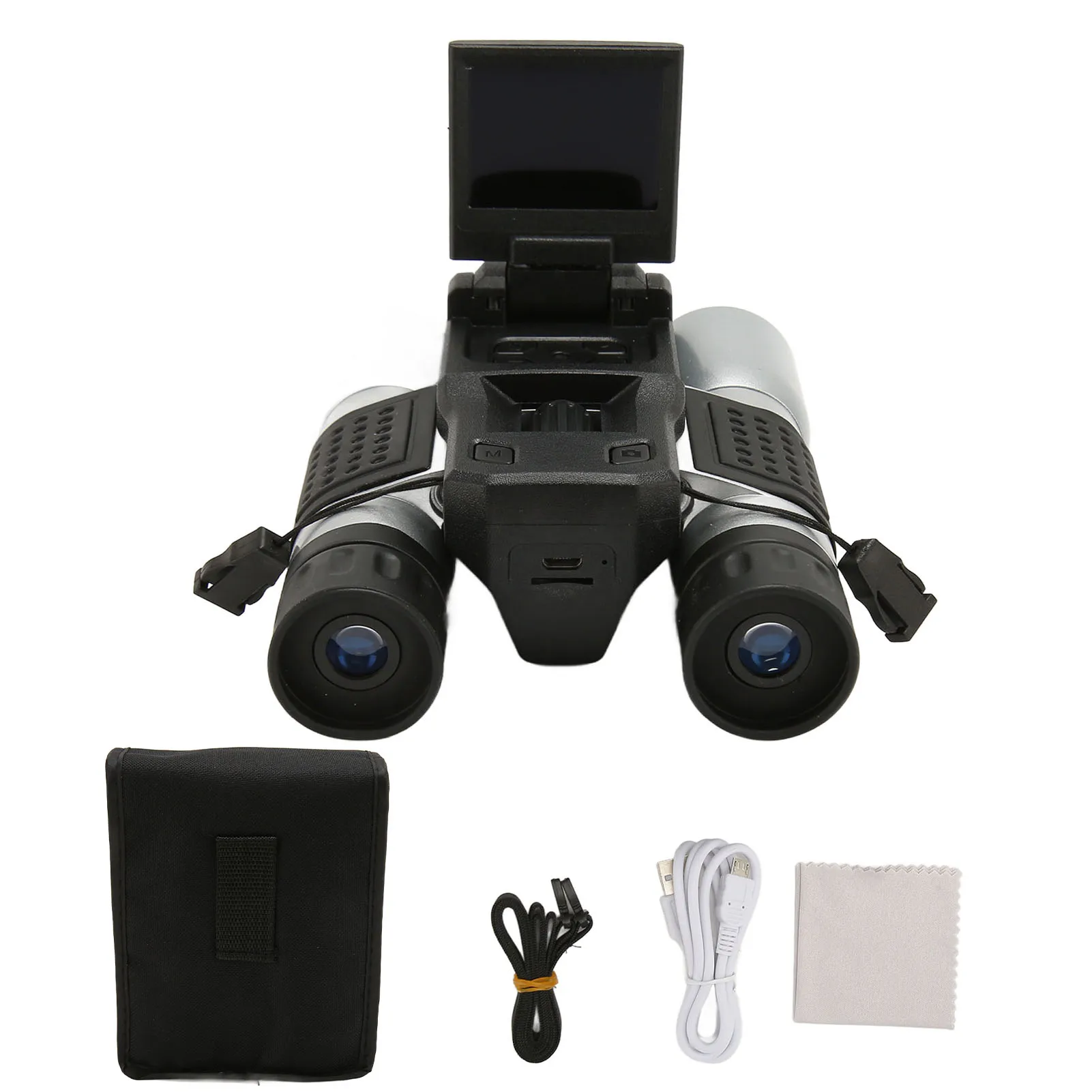 12x Optical Zoom Digital Camera Binoculars, Wide-Angle Lens and HD Display Ideal for Bird Watching and Sports