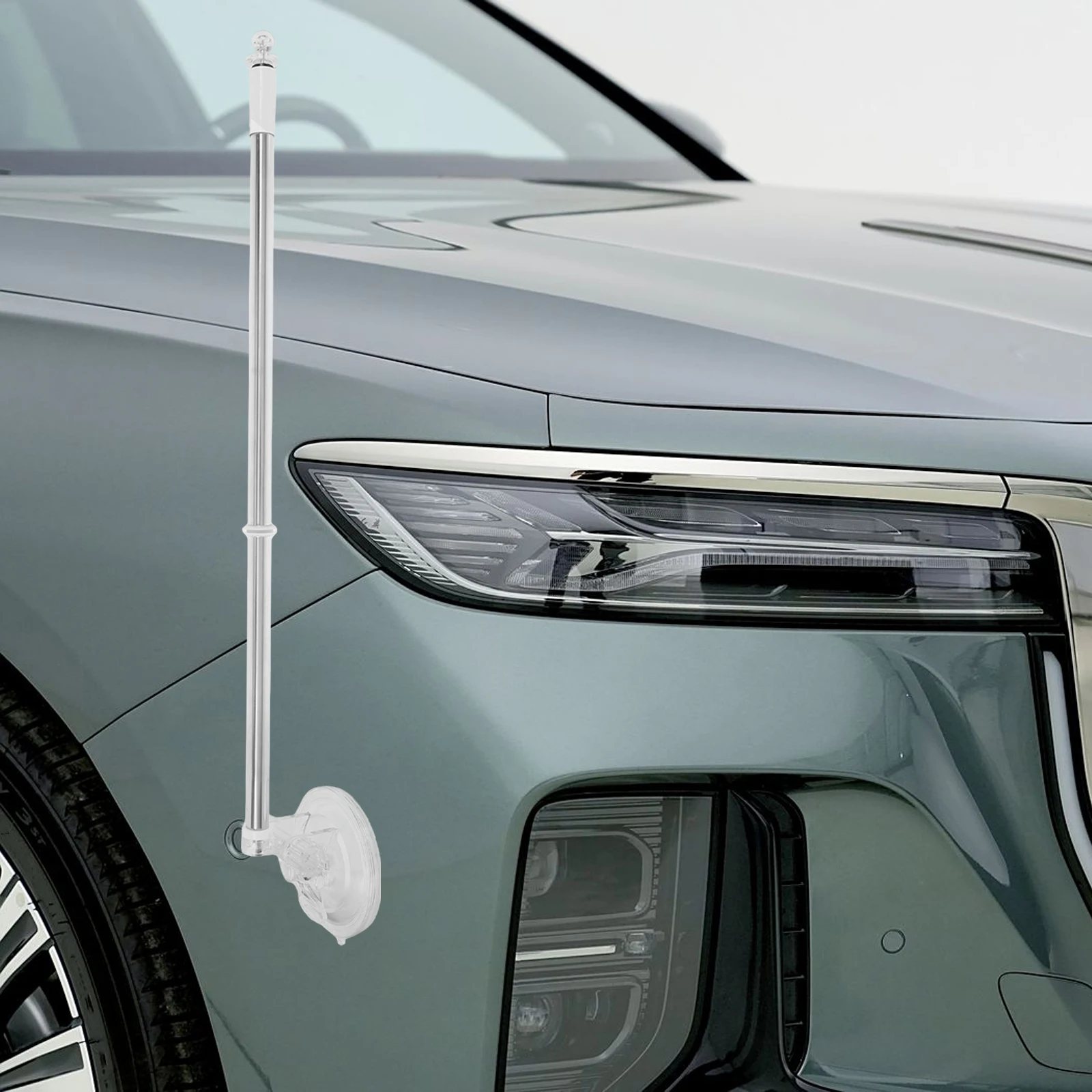 

Car Flagpole Suction Mount Banner Stand Base Adjustable Length Transparent Holder Truck Window Display Pole Flag Car Parade