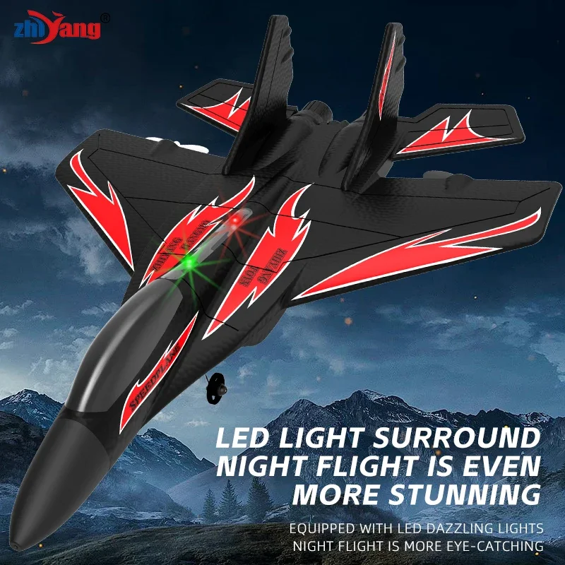 Avión RC de espuma de alta velocidad, avión planeador de combate con luces, modelo anfibio, ala fija, resistente a caídas, ZY-420, avión para niños