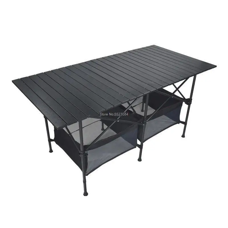 

Outdoor Folding Table Camping Picnic Table with Storage Net Bags Waterproof Aluminium Alloy Durable Folding Table Desk S5643