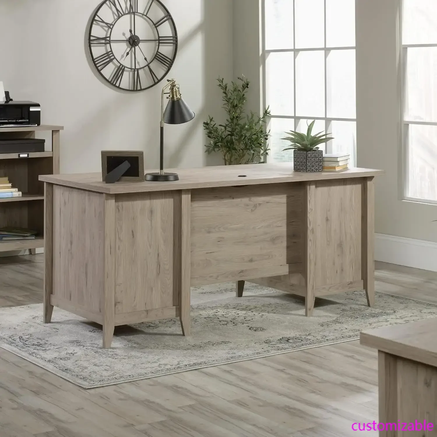 Summit Station 66"W Executive Computertisch, Lorbeereiche