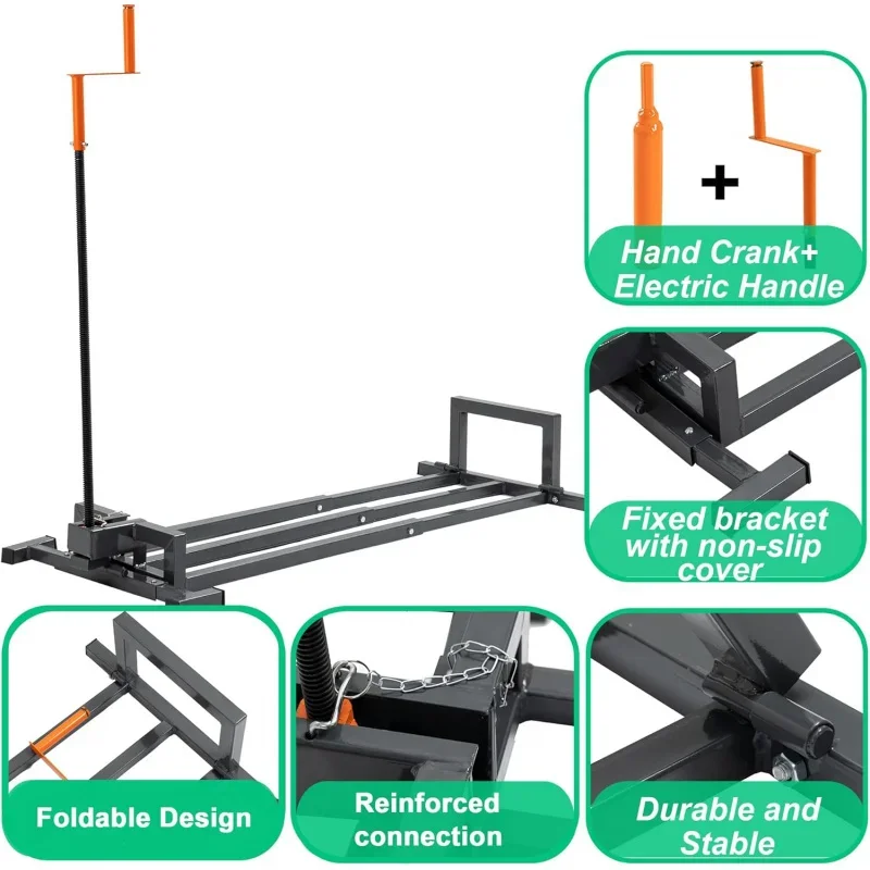 Lawn Mower Lift Jack with 882 Lbs Weight Capacity Garden Tractors and Mowers, Riding Manual Handle & Power Extension