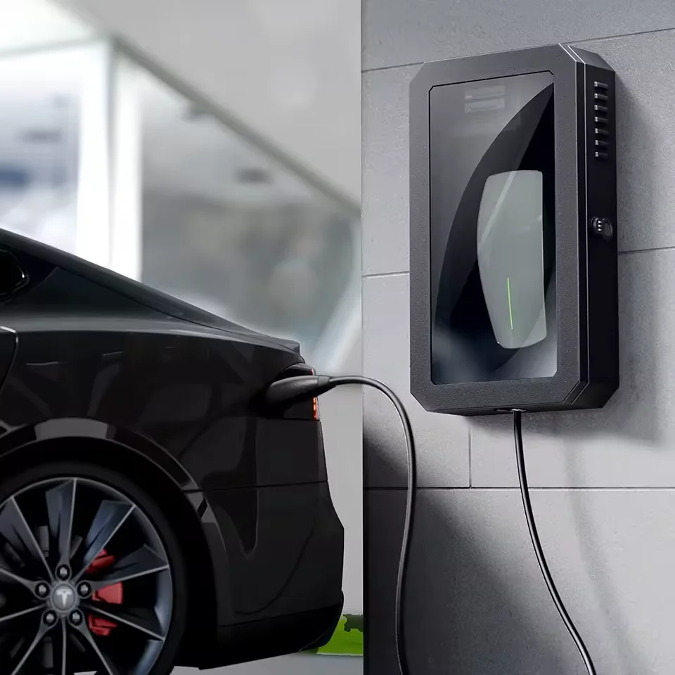 EV Wallbox Protection Cabinet EV Charger Box Glass Panel Mirror Black White Manufacturer Factory Directly