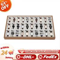30 Slots Wooden Watch Box Organizer Luxury Large Watch Jewelry Display Storage Box Pillows Case Wood Gift