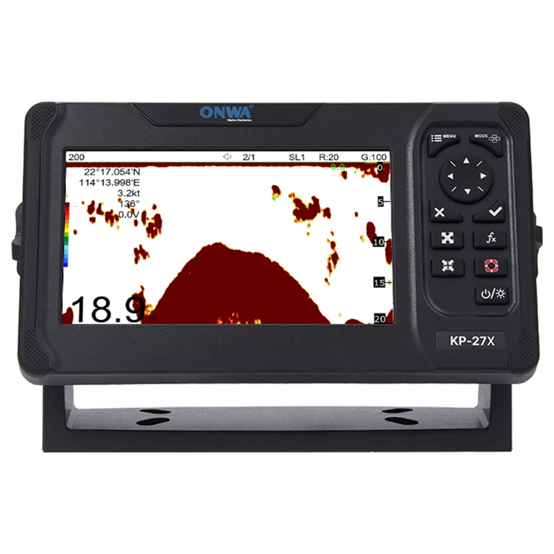 ONWA KP-27X 7-Inch GPS Chart Plotter 4-in-1 Marine Supplies with Class B+ AIS Tracking and Fish Finder