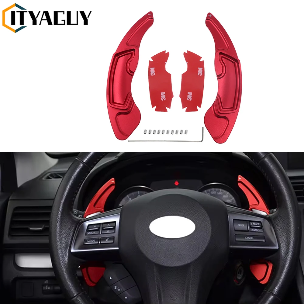

2PCS Red Car Steering Wheel Shift Paddle Shifter Fit For Subaru BRZ Forester XV Impreza Outback Scion FR-S Toyota GT86