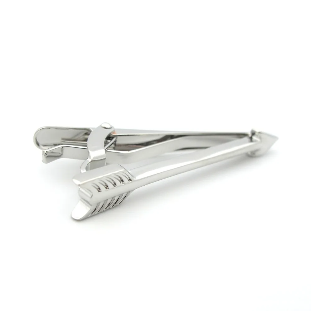 1PCS Men's Unique Silver Copper Arrow Tie Clip Cufflinks Set Personality Vintage Business Formal Wedding Gift Accessories