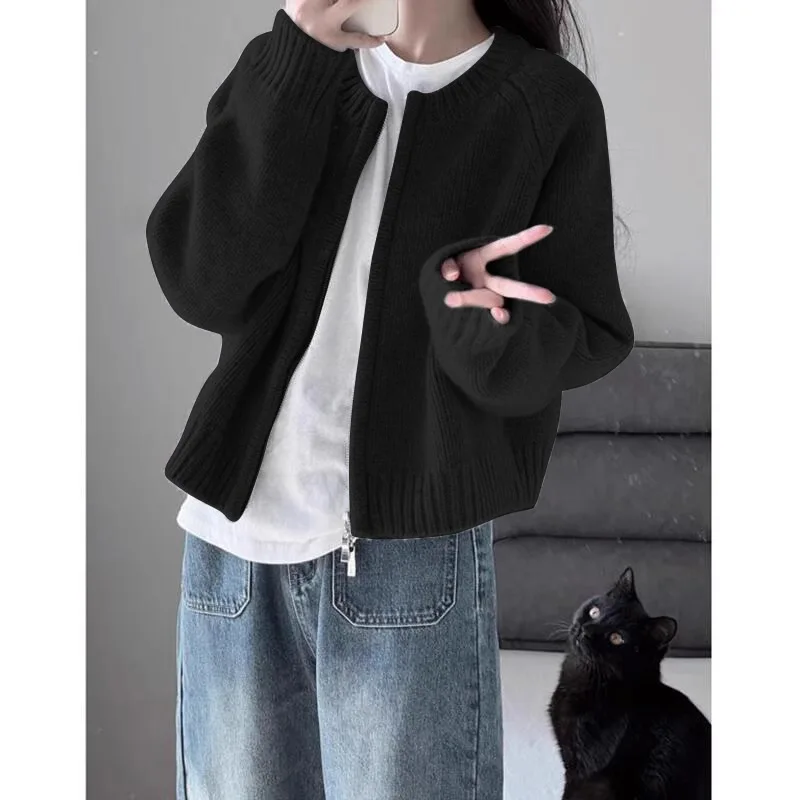 Blauw vest voor dames, retro trui met rits |   Zacht gebreid jack |   Y2K chique trui