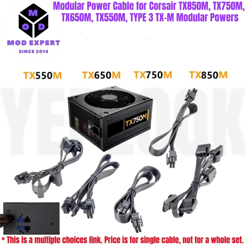 

Corsair TX-M TX850M TX750M TX600M TX550M оригинальный PSU полумодульный кабель типа 3 GPU PCIe 8Pin 6 + 2Pin CPU 4 + 4Pin SATA Molex 4Pin