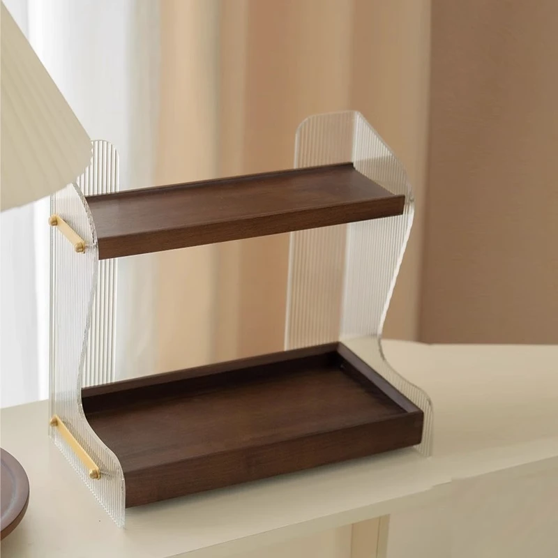 

Special storage box for cosmetics, high-end exquisite style, light luxury solid wood perfume rack
