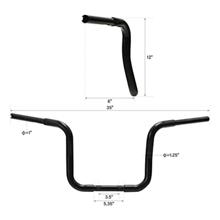 12 شماعة قرد مرتفع 1 مقود لـ Harley Sportster XL 883 1200 Softail Slim Heritage Fat Boy Deluxe Deuce Dyna Super Glide Wi #2