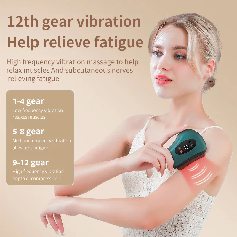 Elektrisches Guasha-Massagegerät, heiße Kompresse, Augenmassagegerät, Steinheizung, Vibration, Schaben, Hals, Gesicht, Hautstraffung, Entfernung, Faltenwerkzeug