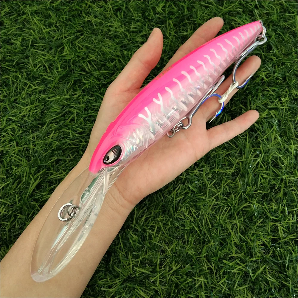 

Noeby Рыболовная приманка для троллинга гольяна 140 мм 47 г 180 мм 94 г Плавающая искусственная приманка Более толстая рыбья кость Deep Diver Ocean Fishing Lure