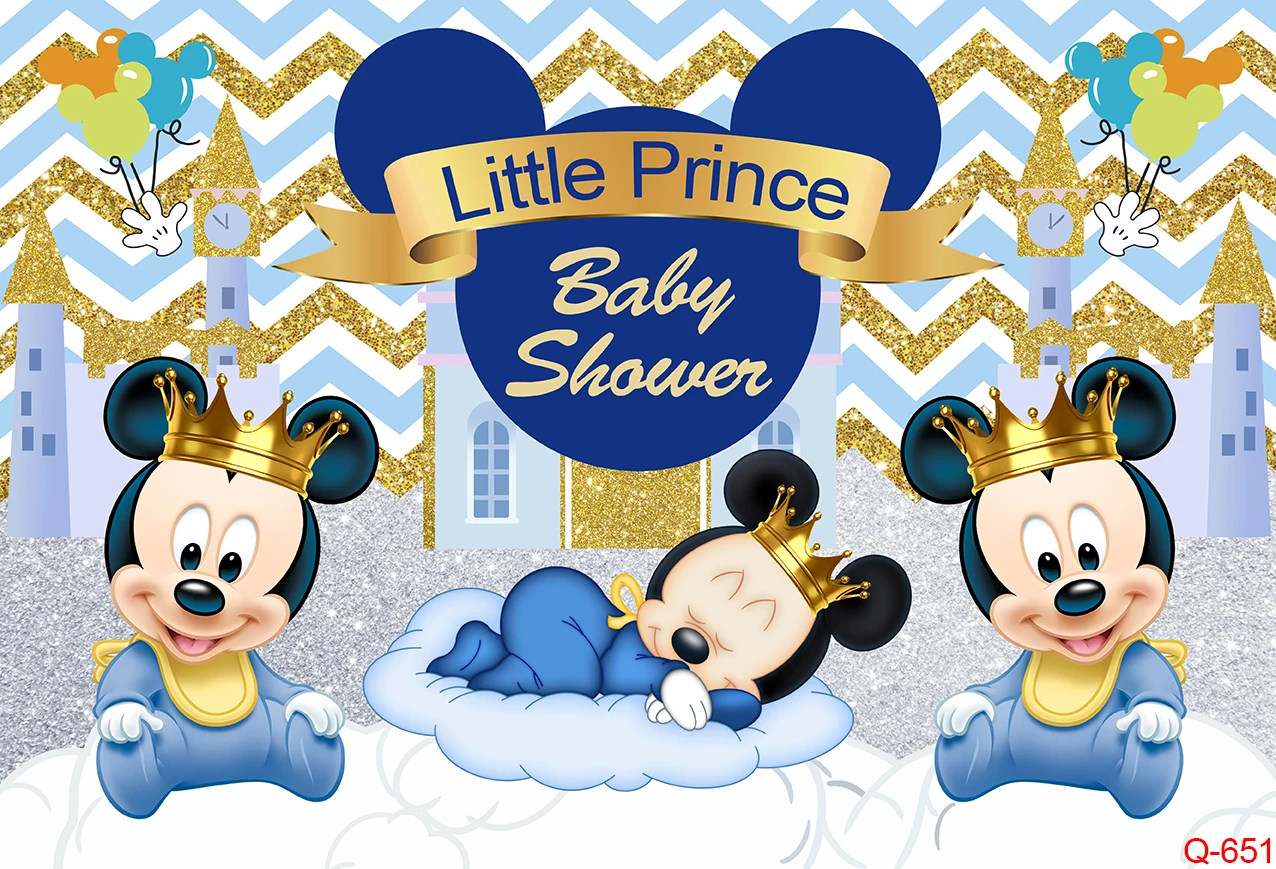 Disney Mickey Mouse Photography Backdrop Baby Boy First Birthday Background Prince Photo Background Cartoon Photozone