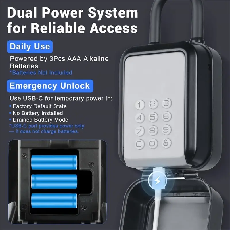 B27B Smart Key Lock Box-For Keys Indoor& Outdoor, Bluetooth& PIN Code, Unlock APP Controlled Digital For Short Access